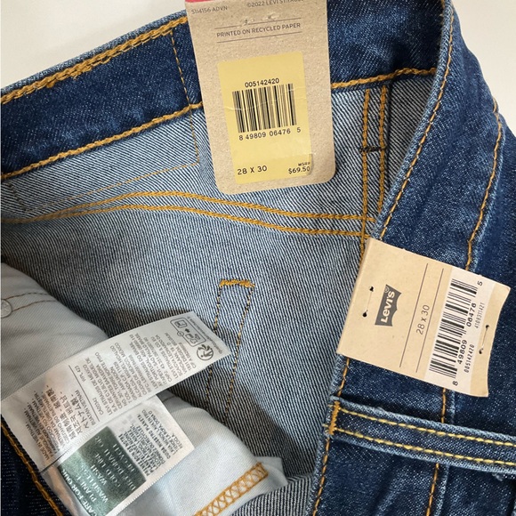 Levi's 514 Straight Fit Navy Blue Dark Wash Jeans 28x30 - Picture 3 of 6